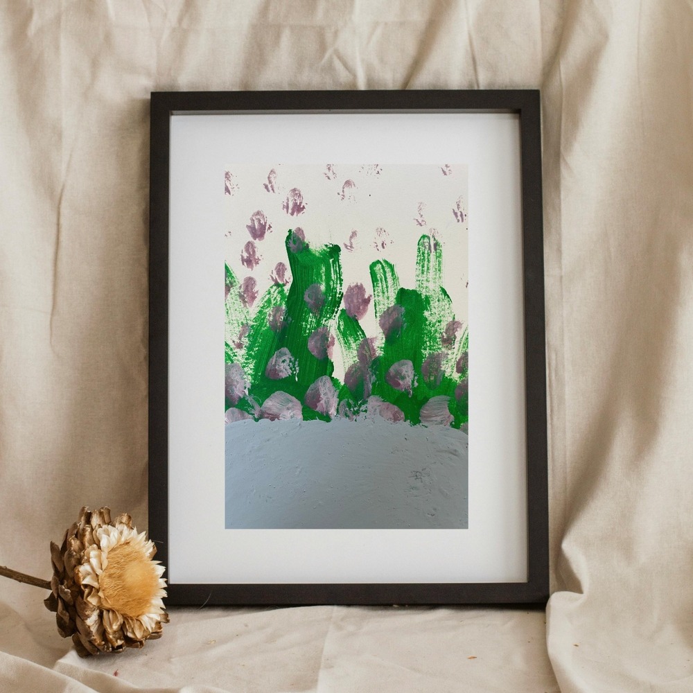Avant Garde Original Expressionist Painting 5.5x8.5 Oman Brutalist Cottagecore
